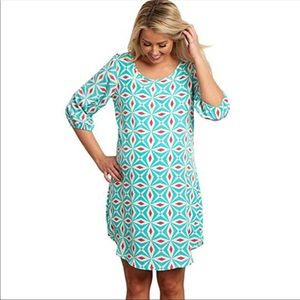 Medium Pink Blush Maternity Dress Teal Pink Pretty